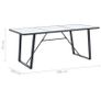 Dining Table White 200x100x75 cm Tempered Glass Image 5