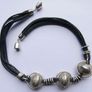 Vintage Leather  Bead Necklace length 17,5" Image 5
