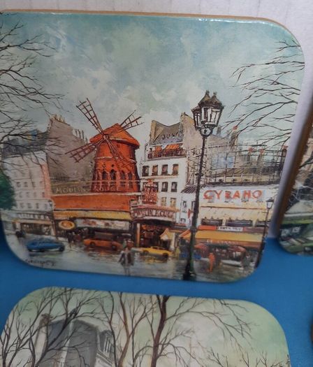 New vintage coasters Parisx6 in packaging