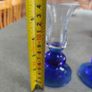 Vintage set of 2 Duiske Irish Handcut Glass Cobalt Blue/Clear Etched Vine Candle Holder Image 3
