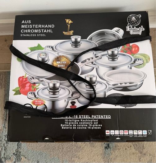 Chromstahl 16-piece stainless steel cookware set