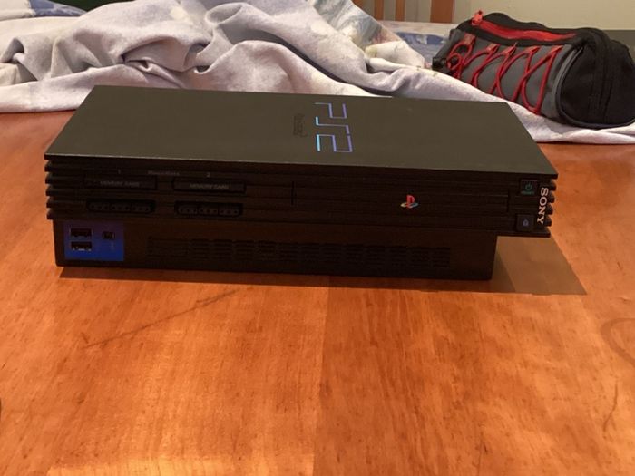 Sony PlayStation 2 Console - Black with Official Controller & Cables - Tested & Working