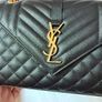 Saint Laurent Black Leather Medium Envelope Bag Image 2