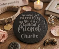 In loving memory pet engraved slate coaster