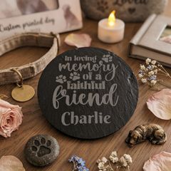 In loving memory pet engraved slate coaster