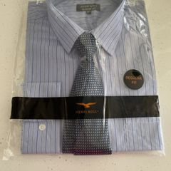 Henri Ross classic fit shirt & tie 16.5