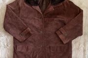 Genuine Leather Suede Jacket Size L In rich chocolate brown calour Vintage oversized Fit Unisex