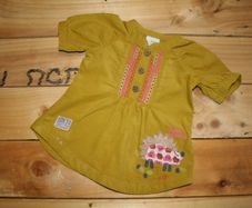 NEXT baby girl ochre tunic short sleeves dress 3-6 months