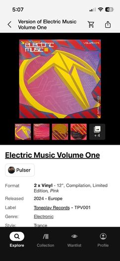Electric music volume one 12" vinyl