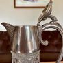 Antique Vintage Silver Plated Crystal Glass Claret Jug Pitcher Image 9
