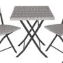 _Polyrattan Bistro Set 3-Piece for Garden, Balcony, Patio, Foldable Space-Saving with UV Protection - Various Colours - (Light Grey | No. 403714) Image 6