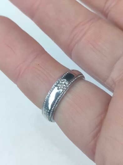 Gypsy Cut Diamond Sterling Silver Ring