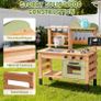 Mud Kitchen for Kids, Wooden Play Kitchen Outdoor with Real Faucet, Removable Sink, Kettle, Planting Cup, Oven, Chalkboard, Kids Garden Toy Kitchen, Gifts Toys for Boys Girls Age 3+ Image 6