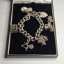 Vintage Sterling Silver Charm Bracelet, Movable Charms Image 2