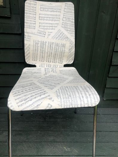Upcycled Sheet Music Decoupage Chair