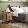 Glass Table with Cabinet Sturdy Bedside Table  Tempered Glass, Easy Assembly and Industrial Design Image 2