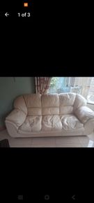 Leather Cream Sofa