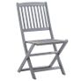 Folding Outdoor Chairs 8 pcs Solid Acacia Wood Image 2