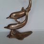 Lovely vintage brass dolphins couple Image 2