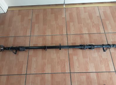 Extendable Curtain Pole Brushed Silver/Black