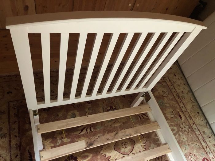 White Wooden Single Bed