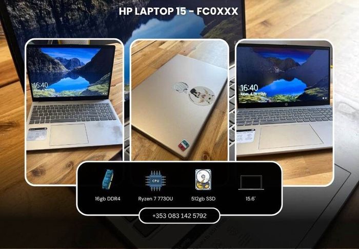 HP Laptop 15" | Ryzen 7 (8 Cores) | 16GB RAM | Spanish Layout