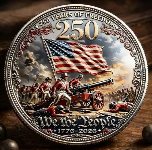 Coin for the 250th Anniversary of the United States Independence (1776-2026), new.