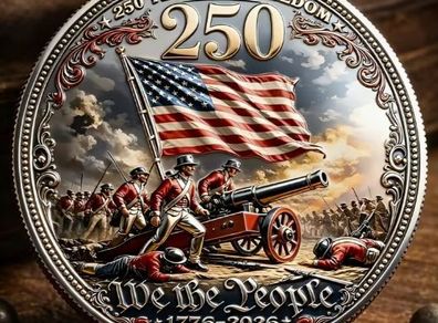 Coin for the 250th Anniversary of the United States Independence (1776-2026), new.