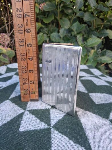Mid Century Large Sterling Silver Gilded Cigarette Case(185 grams)
