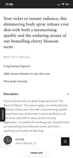 New RITUALS The Ritual of Sakura Shimmering Body Spray and Hair and Body Mist
