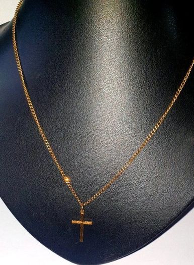 Pristine Vintage 9ct Gold Cross/Curb Chain