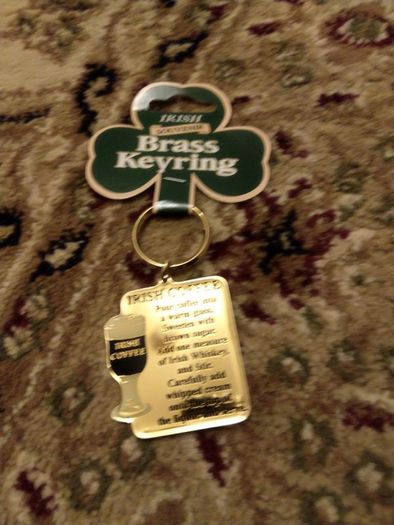 brass keyring Irish coffee for sale .