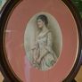 Vintage large oval picture Image 5