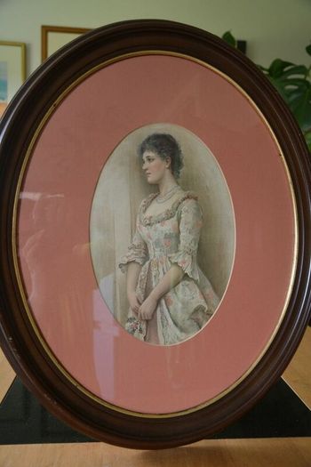 Vintage large oval picture