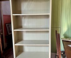 Open bookshelf with two large drawers
