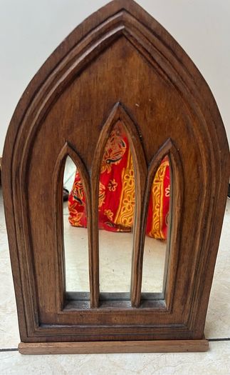 Gothic Style Wooden Wall Mirror