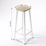 Bar Stools Square Base Set of 2, Tall Breakfast Bar Stools with Footrest for Kitchen, Industrial Style, for Dining Room, Party Room, 29.5 x 29.5 x 70CM Image 2