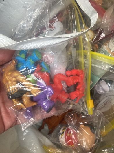 bag of toys and figures