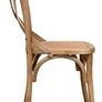 Wooden Chair 46 x 42 x 86 cm Solid Ash and Rattan Seat with Aged Wooden Surface - Dining Room Chairs Made of Weathered Wood Image 4