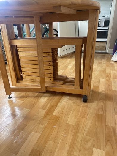 storage table and chairs