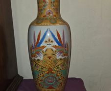 Large Antique Hand Painted Chinese Vase