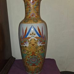Large Antique Hand Painted Chinese Vase