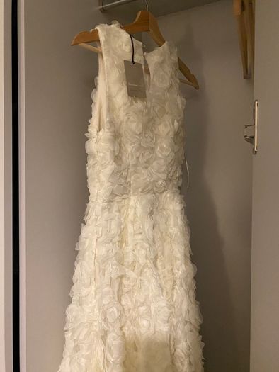 Size 6 Cream 3D Flower Occasion Midi/Maxi Dress from River Island