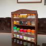 Vintage Wooden Two Tier Counter or Wall Hanging Spice Rack Image 3