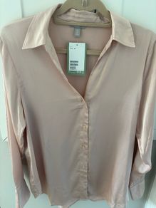 H&M pale pink blouse