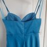 Blue Satin Slip Dress with Slit Image 5