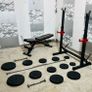 Workout Set Adjustable Rack Bench Weights Barbell Dumbbells Image 6