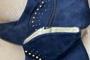 Navy Suede Ankle Boots