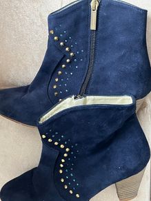Navy Suede Ankle Boots
