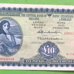 Irish Ten pound Lavery Note